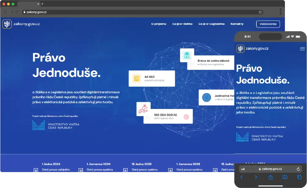 Ukážka návrhu webu zakony.gov.cz